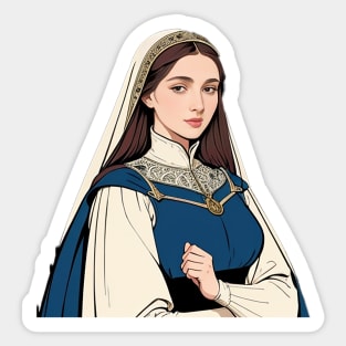 Medieval Middle Class Merchant Woman Sticker